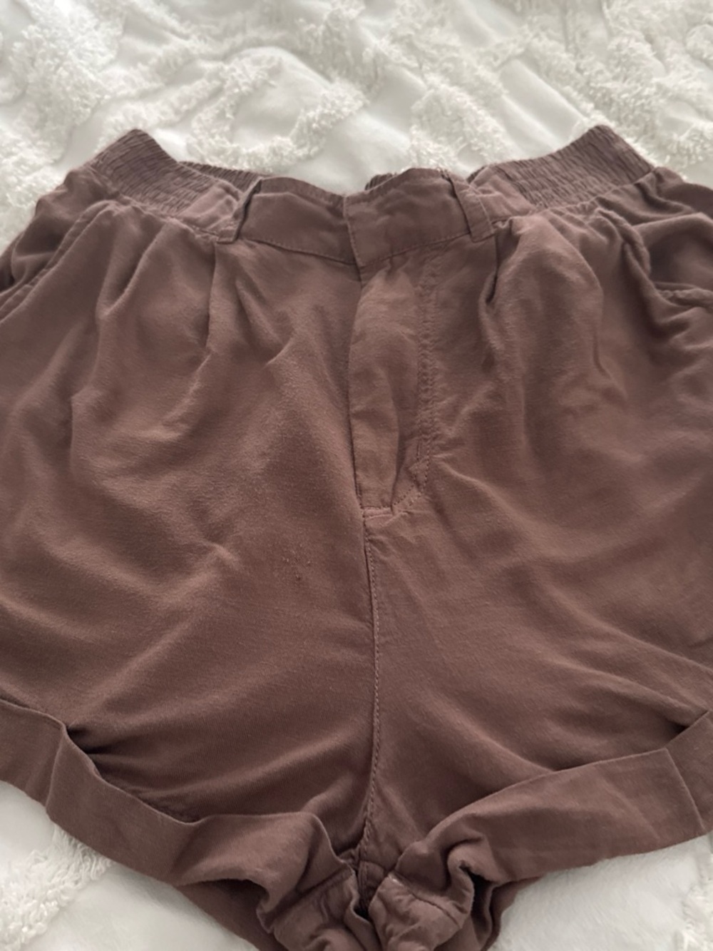 O'Neill High-Waist Shorts in Taupe Brown